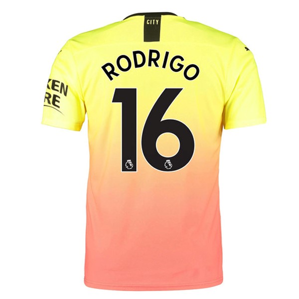 Camiseta Manchester City NO.16 Rodrigo Tercera equipación 2019-2020 Naranja